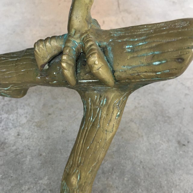 Vintage Solid Brass Faux Bois Eagle Sculpture For Sale In Miami - Image 6 of 13