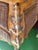 ​Vintage French Provincial, British Colonial Wicker & Gilt 3 Drawer Bombe Commode Chest With Marble Top For Sale - Image 14 of 14