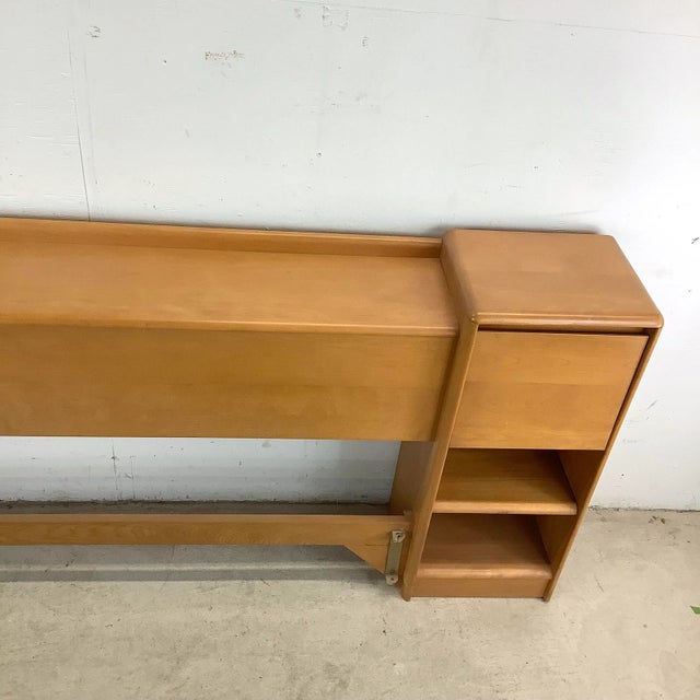 Mid 20th Century Mid-Century Storage Headboard With Nightstands by Heywood Wakefield For Sale - Image 5 of 12