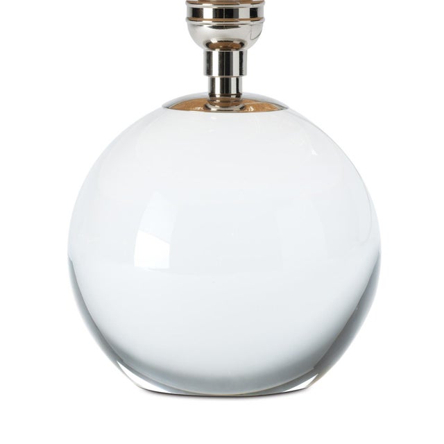 2020s Giorgio Crystal Mini Lamp, Polished Nickel with Rattan Shade For Sale - Image 5 of 7
