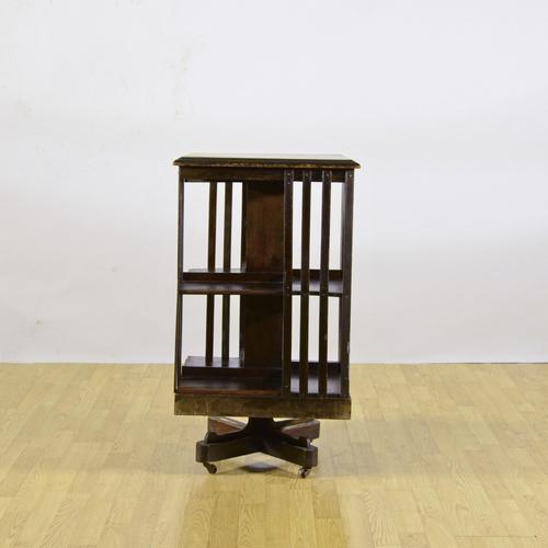 19th Century English Two-Tier Revolving Bookcase in Mahogany Wood For Sale - Image 9 of 9