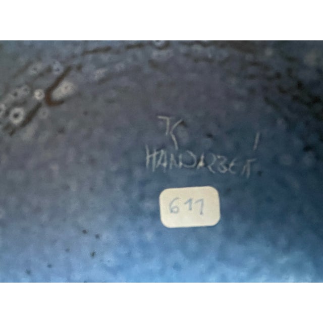 Scheurich Keramik Mid Century Handmade Keramik German Studio Art Pottery Blue Vase For Sale - Image 4 of 4