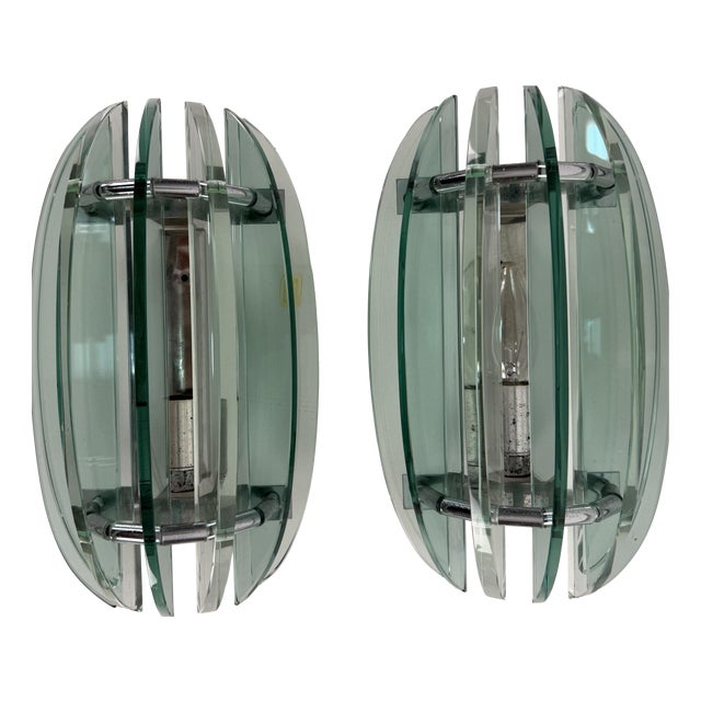 Wall Lamps in Murano Glass from Veca, Italy, 1970s, Set of 2 For Sale