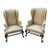 1950s Wingback - Chippendale Style American Eagle Carved Leg, Ball and Claw Foot- Set of 2 For Sale