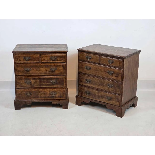 Pair of English Oak Bedside Chests or Bachelor's Chests, Circa 1920 For Sale - Image 9 of 13