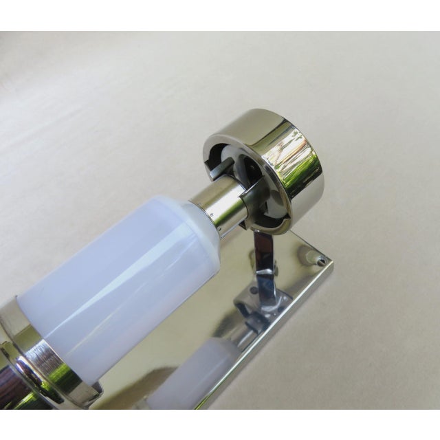 Bauhaus Machine Age Chrome-Plated Wall Lights with Festoon Bulbs, 1920s, Set of 2 For Sale - Image 11 of 16