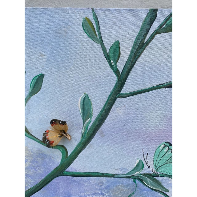 Blue 1990s Contemporary Botanical Themed Oil Painting For Sale - Image 8 of 13