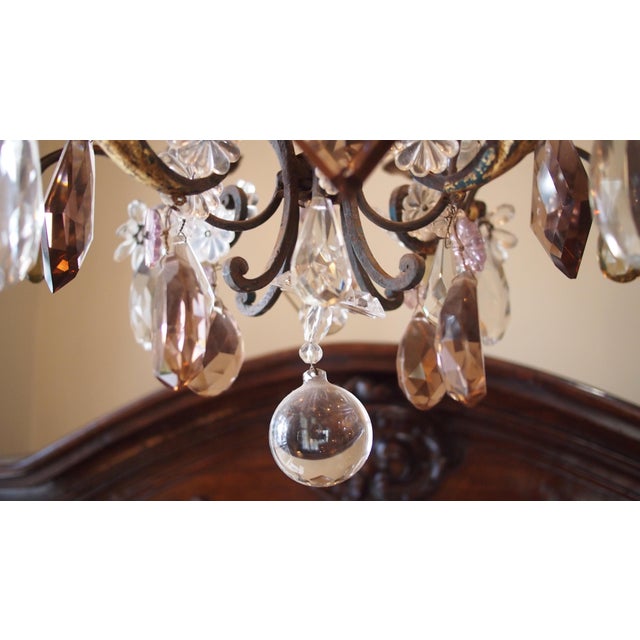 Cage Frame Eight Light Crystal Chandelier For Sale - Image 4 of 10