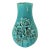 Vintage Artisan Blue Crackle Stoneware Vase With Roses For Sale