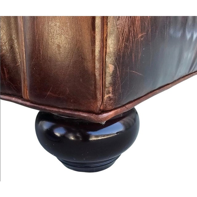 Restoration Hardware Restoration Hardware Lancaster Luxe Depth Brompton Sofa in Cocoa Leather For Sale - Image 4 of 18