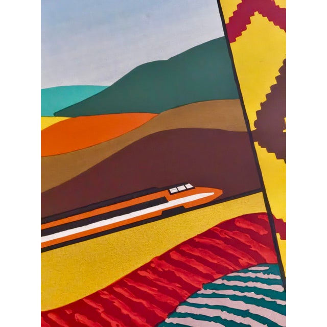 Abstract Vintage 1984 Original Poster for Bourgogne Regional Council Designed by the Iconic Bernard Villemot, Framed For Sale - Image 3 of 12