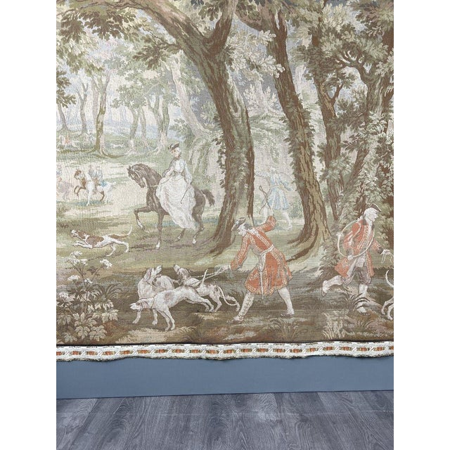 20th Century Louis XV Wall Tapestry Hunting Scene For Sale - Image 4 of 11