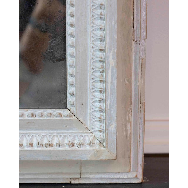 French 18th Century Louis XVI Painted Mirror with Original Glass For Sale - Image 4 of 8