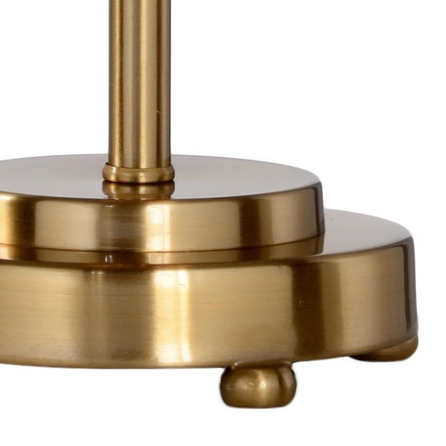 Antique Brass Finish On Column With Matching Shade Clean with a dry cloth