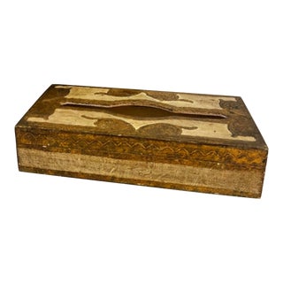 Vintage Mid 20th Century Italian Florentine Giltwood Tissue Box For Sale