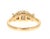 1.22 Carat Three-Stone Diamond 14 Karat Yellow Gold Engagement Ring, Size 7 For Sale - Image 4 of 10