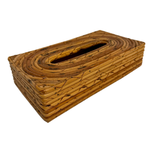 Wicker Pencil Reed Tissue Box Cover, Vintage 1960s Holder From Hk