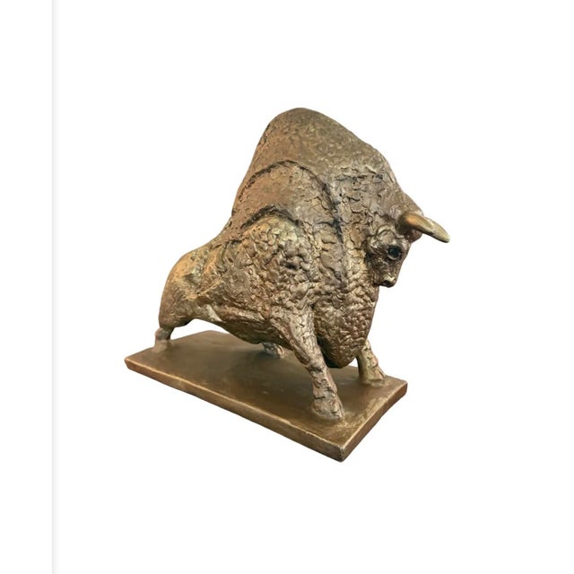 Austin Productions Austin Productions Bull Sculpture, 1968 — Brutalist Mid-Century Modern, Gold Finish For Sale - Image 4 of 12