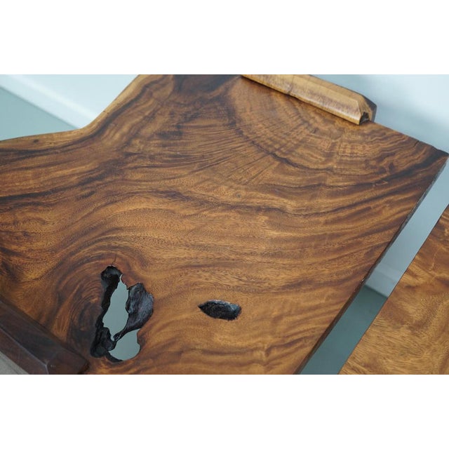 Vintage Natural Coffee Tables in Walnut, Ca 1970/1980 For Sale - Image 6 of 17