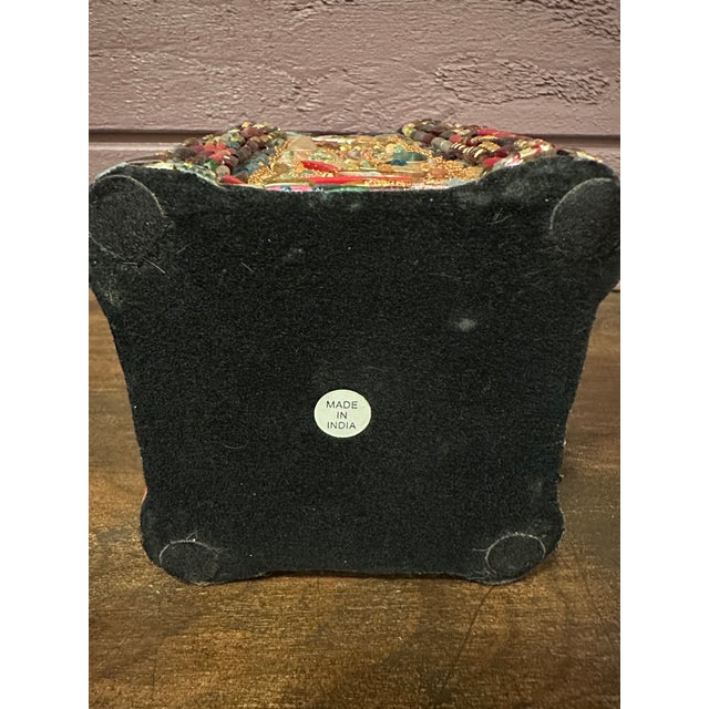 Gold Late 20th Century Art Piece, Beaded Lidded Box For Sale - Image 8 of 9