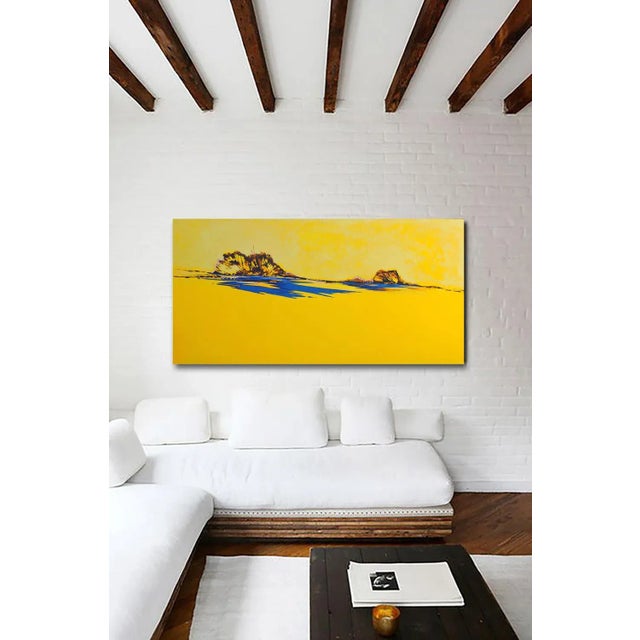Early 21st Century Sunshine Again, Horizontal Yellow Abstract Landscape Painting, Oil on Canvas. 2015 For Sale - Image 5 of 6