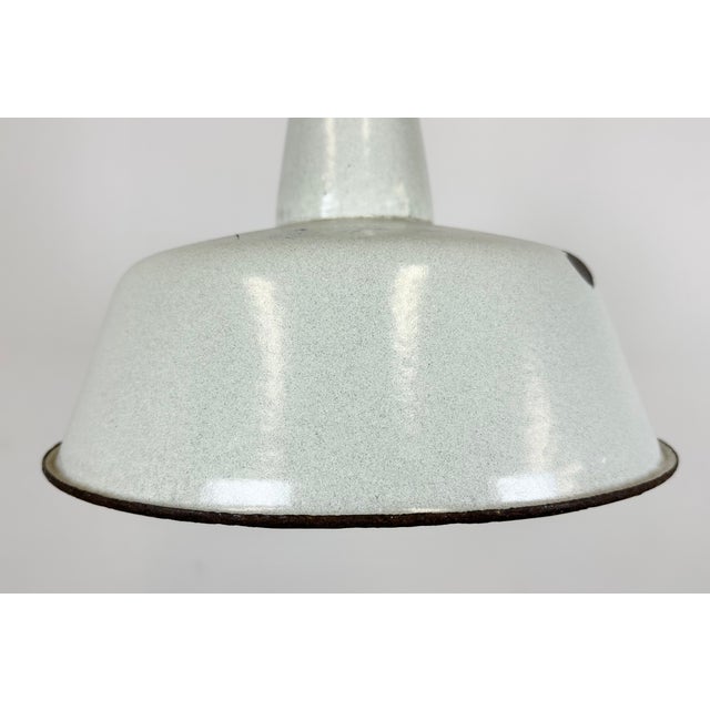 Industrial White Enamel Factory Pendant Lamp from Zaos, 1960s For Sale - Image 4 of 17