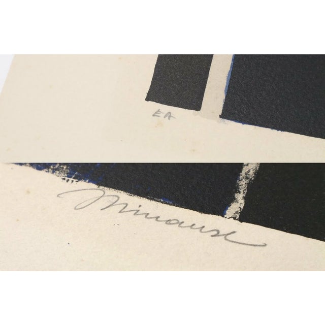 Abstract Minaux Original Lithograph Nocturne 1968 Signed & Numbered For Sale - Image 3 of 4