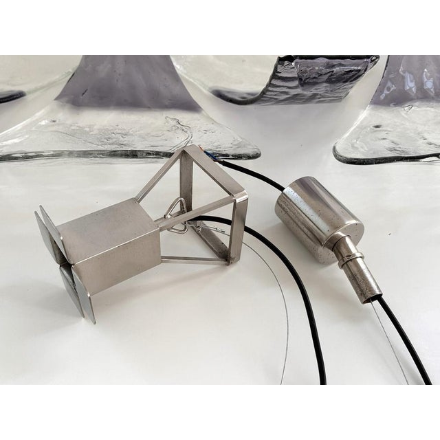 Model LS185 Pendant in Crystal-Purple Murano Glass by Carlo Nason for Mazzega, 1960s For Sale - Image 4 of 16