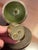 Mid 20th Century Evans Hand- Enameled Green Pear Lighter and Tray With Leaf Accent For Sale - Image 11 of 12