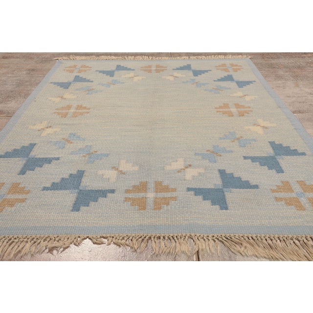 Vintage Swedish Rollakan Rug, 04'06 X 06'11 For Sale - Image 10 of 11
