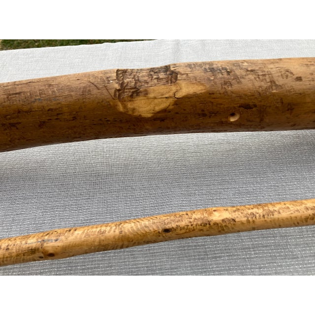 Tan Vintage Handcrafted Rustic Log Towel Bar Hanging Rack For Sale - Image 8 of 12