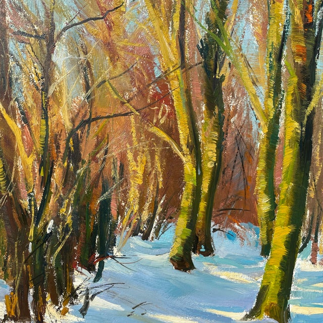 Very beautiful oil on panel by the Belgian painter Tony Reniers (1923-2013) titled on the back "Auderghem Neige" and dated...