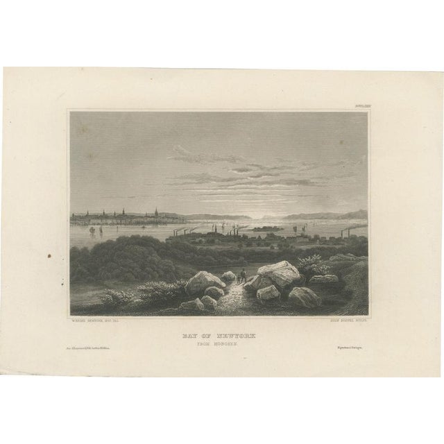 W. Heine, Bay of New York from Hoboken Antique New York Harbor, 1850, Engraving For Sale - Image 10 of 10