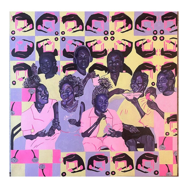 Warmth of Life to Feel Loss, Bunmi. Wall Painting by Victory Anthony Nted (2026), Acrylic and Gouache on Canvas For Sale