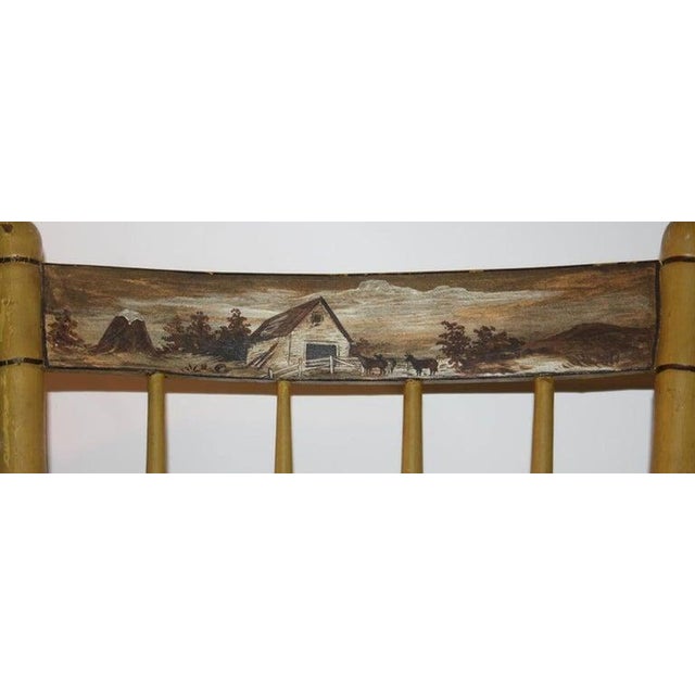 19th Century Painted Country Scenes Side Chairs - Set of 4 For Sale - Image 9 of 11