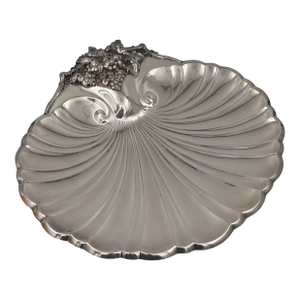 Vintage Reed & Barton XLarge Silverplate Scallop Shell Serving Dish, Shrimp Cocktail, Appetizers, Hors Oeuvres Holloware
