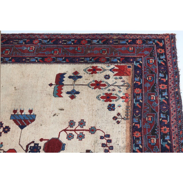 Vintage Persian Medallion Rug With Floral & Geometric Motifs – 5' X 6' 2'' For Sale - Image 11 of 14