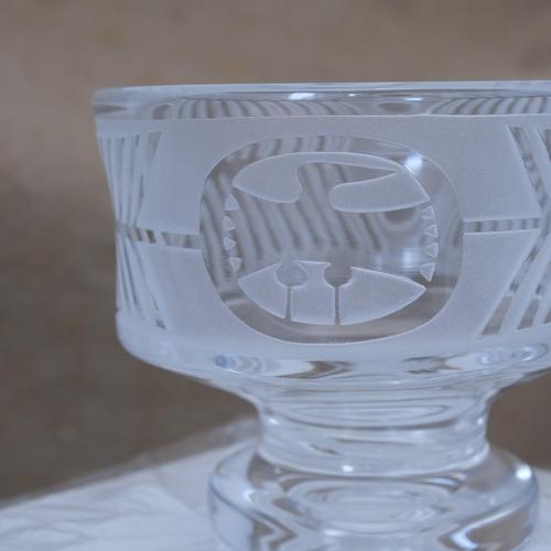 Glass Footed Bowl by Bertil Vallien for Boda Åfors, 1960s For Sale - Image 4 of 9