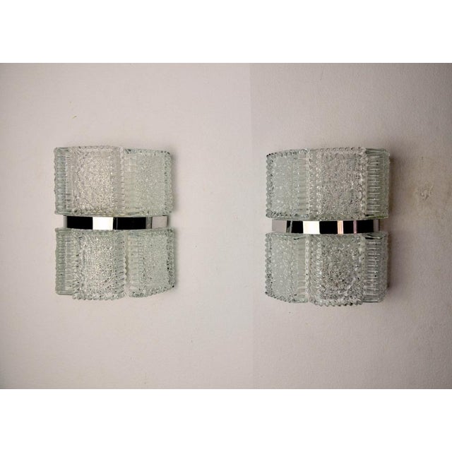 Sconces from Frosted Glass attributed to Kaiser Leuchten, Germany, 1960s, Set of 2 For Sale - Image 11 of 11