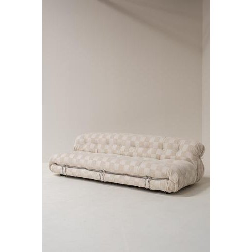 An iconic Soriana sofa designed by Afra & Tobia Scarpa for Cassina in the 1970s. The generous, softly gathered cushions...
