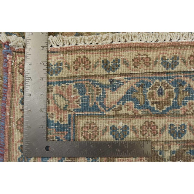 Kashan Rug 10' X 12'8'' Pink Wool Vintage Distressed Hand-Knotted Carpet For Sale - Image 15 of 15