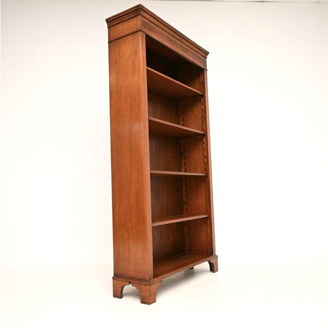 Georgian Style Walnut Open Bookcase, 1950s For Sale - Image 4 of 9