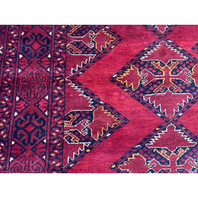 Vintage Afghan Ersari Khamyab Diamond Chain Tribal Rug - 9'2" X 6'0" For Sale - Image 11 of 14