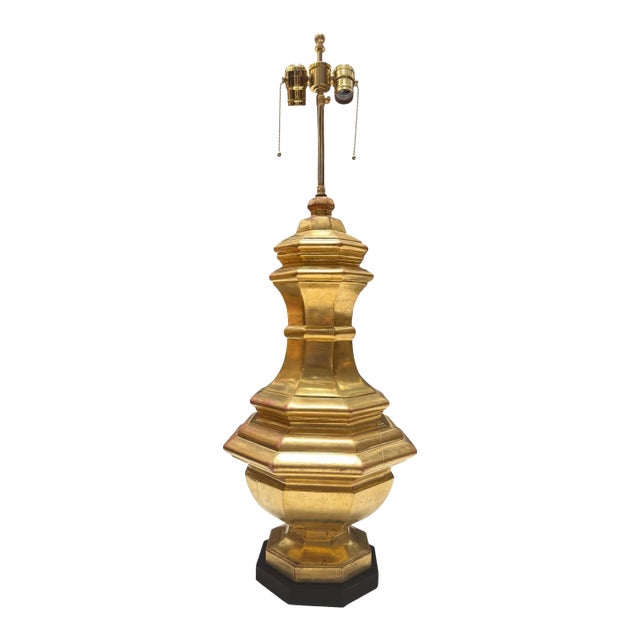 Architectural Balustrade Giltwood Designer Table Lamp For Sale