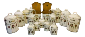 Antique Art Nouveau Kitchen Vessels, 1890s, Set of 15