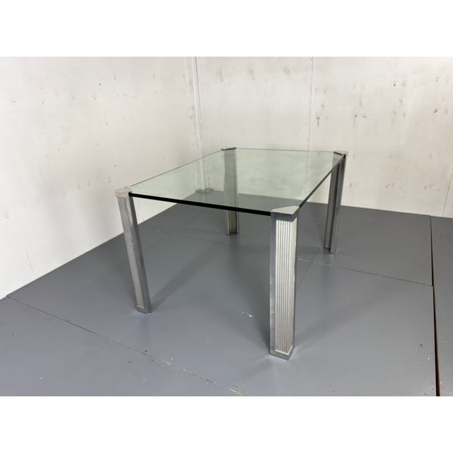 Modern Rectangular Metal, Chrome, and Glass Dining Table from Peter Ghyczy, 1980s For Sale - Image 3 of 13