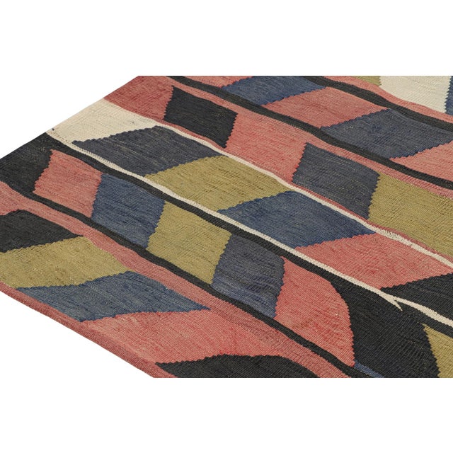 1950s Vintage Karadagh Persian Kilim in Polychromatic Geometric Pattern by Rug & Kilim For Sale - Image 5 of 7