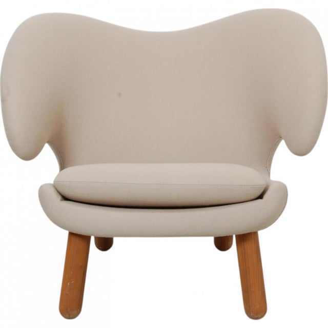 Vintage Pelikan Chair in Beige Fabric by Finn Juhl For Sale - Image 13 of 13