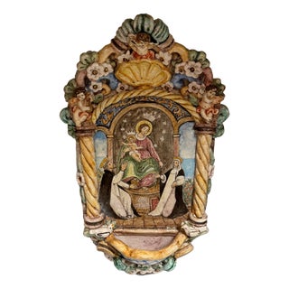 Holy Water Stoup of Our Lady of Pompeii, 1950 For Sale
