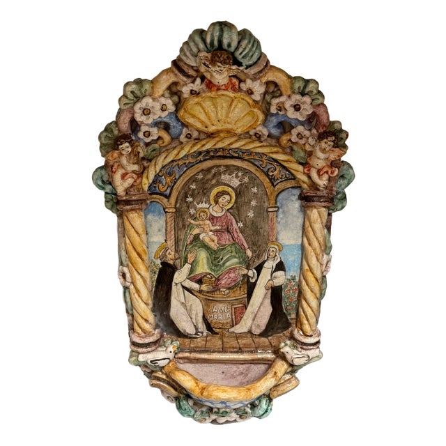 Holy Water Stoup of Our Lady of Pompeii, 1950 For Sale